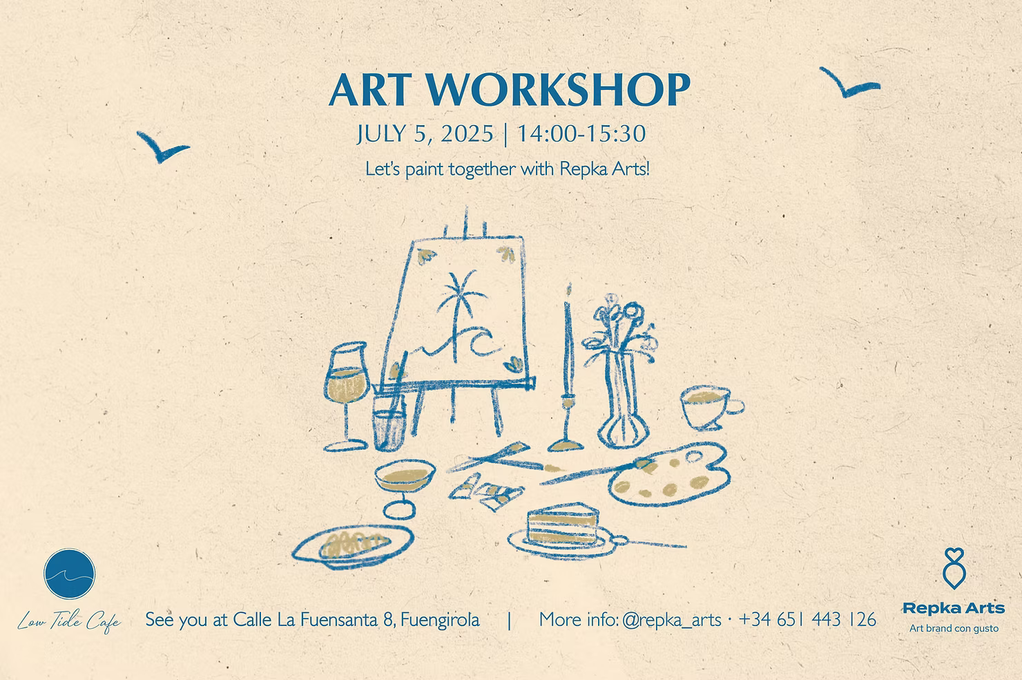 Let's paint together Jul 05 - Low Tide Café Fuengirola